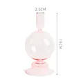 Elegant Nordic pink glass candle holder and flower vase home decoration with 18cm height - Double Ball Gourd Style (款3) / Height 18cm (Opening 2.5cm) / Pink