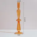 Κομψό πορτοκαλί γυάλινο κηροπήγιο ύψους 31,5 cm σκανδιναβική μινιμαλιστική διακόσμηση - Ύψος 31,5cm (Βάση 9cm)