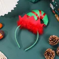 Diadema de sombrero de elfo de Navidad en verde y rojo con plumas y un cascabel - Diadema de Sombrero de Elfo con Cascabel