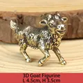 Close-up of brass zodiac goat figurine with dimensions 4.5cm length and 3.5cm height - Goat Zodiac Figurine / 1 Piece
