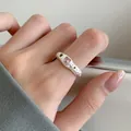 Sweet pink heart silver ring with textured band and green gemstone accents for women - Adjustable Open / Pink Heart Style (JZ6587)