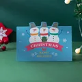 Tarjeta de Navidad azul festiva con un lindo diseño de trío de muñecos de nieve - Muñeco de nieve
