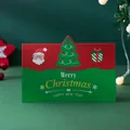 Tarjeta de Navidad festiva con Papá Noel y árbol con mensaje de Feliz Navidad y Próspero Año Nuevo - Árbol de Navidad