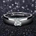 Κομψό δαχτυλίδι Moissanite από ασήμι S925 με πλατίνα για άνδρες και γυναίκες - Καρδιά Μόνο Αγάπη (80 Πόντοι Ανδρικό)