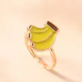 Niedlicher Kinderring in Bananenform mit gelbem Emaille und Gold-Finish - Banane / 1.4cm Einstellbar / Kleine Banane
