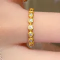 Eleganter vergoldeter Ewigkeitsring mit funkelnden Zirkonia für Damen Geschenkidee - Einstellbar Offen / Strass-Band-Stil (AZ00076)