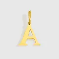 Colgante minimalista de acero inoxidable dorado con letra A para hacer joyas - Letra A / Dorado