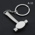 Llavero de martillo de metal plateado de primera calidad para regalos de automóvil - Martillo de Cabeza Cuadrada (A-11)