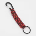Κόκκινο και μαύρο πλεκτό μπρελόκ paracord με μαύρο καραμπίνερ για πεζοπορία επιβίωση - Παραλλαγή Κόκκινο Μαύρο