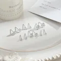 Détail de mini clous d'oreilles 3 mm en argent sterling S925 cœur et ronds - Cœur (4mm) / Tige en argent 925 / Blanc