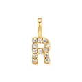 Premium S925 sterling silver letter R pendant with sparkling cubic zirconia stones - Letter R / Pendant Only (Without Chain) / Silver