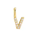 S925 sterling silver initial V pendant featuring sparkling pavé stones in gold finish - Letter V / Pendant Only (Without Chain) / Silver