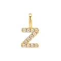 Gold plated S925 sterling silver letter Z pendant necklace charm with pave sparkling crystals - Letter Z / Pendant Only (No Chain) / Silver