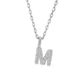 Elegant S925 sterling silver initial M pendant necklace featuring pavé-set CZ stones - Cable Chain / 18K Gold / 40cm Chain Only (Without Pendant) / Gold