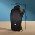 Espositore professionale per busto per collana in pelle PU, dimensioni 24x14,5x9x7,5cm - Stile Pelle Nera / 24cm / Nero