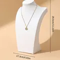 Espositore per collane a forma di H in pelle PU bianca con misure dimensionali - Stile Pompelmo / 30cm / Bianco