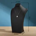 Supporto per busto espositore gioielli in pelle PU nera, dimensioni 23,5x40x13,5cm - Stile Pelle Nera / 40CM / Nero