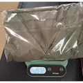 Olivgrünes Kurzarm-Hemdkleid Größe 2XL, gewogen mit 281,2 g auf einer Digitalwaage - S / Kleider / Armeegrün