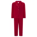 Conjunto de pijama rojo para niños con top suave de botones y pantalones largos - Adulto S / Top Y Pantalón / Rojo