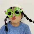 Gafas de sol divertidas con forma de cactus verde para fiestas y estilo original. - Estilo Cactus Regordete / Verde
