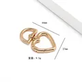 Heart-shaped metal lobster clasp bag accessory in premium light gold finish with 44mm length - Heart Style / 44mm x 27mm / Light gold