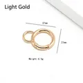 Light gold metal round spring ring clasp with 37mm outer diameter for bag accessories - Round Style (Large Ring) / Outer Diameter 37mm / Light gold