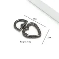 Gun black heart-shaped metal swivel clasp for bag straps and keychain DIY accessories - Heart Style / 44mm x 27mm / Gunmetal