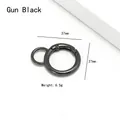 Gun black metal circular spring clasp ring for bags and keychains, 37mm diameter - Round Style (Large Ring) / Outer Diameter 37mm / Gunmetal
