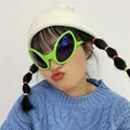 Occhiali da sole alieni verdi divertenti per cosplay, feste e foto street creative - Stile Alieno Fluido / Verde