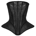 Top corset sablier noir sexy avec des strass étincelants et une structure baleinée. - S / Hauts / Noir