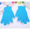 Unisex blaue Strick-Winterhandschuhe mit Touchscreen-Fingerspitzen für Gaming - Einheitsgröße / Blau