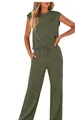 Detalle del chándal de dos piezas verde oliva con top sin mangas y pantalón con cordón - Verde Militar