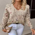 Close-up of V-neck knit sweater featuring hollow-out sleeves and colorful butterfly print. - S / Tops / Off-White Floral Butterfly Print (No. 6)