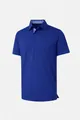 Polo clásico azul real de manga corta para hombre con detalle de cuello estampado - Azul marino