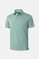 Polo de manga corta para hombre verde salvia estilo negocios con tejido de malla - Azul lago