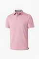 Primer plano del polo rosa para hombre con detalles de cuello floreados - Rosa