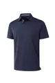 Vista de detalle de un polo azul marino de negocios con manga corta y cuello clásico - M / Tops / Gris oscuro
