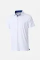 Polo blanco transpirable para hombre con un elegante detalle de cuello interior azul marino - Blanco