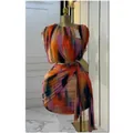 Summer tie-dye two-piece set featuring a sleeveless top and a ruched wrap mini skirt - S / Top And Bottom / Patterned
