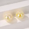 Detailed macro view of 16mm colorful crackle beads for DIY jewelry making and craft projects. - 16mm / Yellow