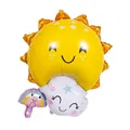 Smiling sun and cloud foil balloon with rainbow pendant for party decoration - Rainbow Family