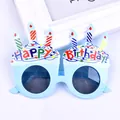 Occhiali per festa di compleanno a forma di cupcake blu con scritta Happy Birthday - Occhiali Torta Candela Blu / Blu