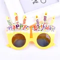 Occhiali gialli per festa di compleanno a forma di torta con scritta Happy Birthday - Occhiali Torta Candela Gialla / Giallo