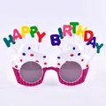 Occhiali colorati cupcake Happy Birthday per feste di compleanno per bambini - Occhiali Torta Cornice Rossa Glitter / Bianco