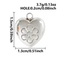 Polierter silberner 3D-Herzanhänger mit feinem Blumendesign für DIY Schmuckherstellung - 3D Blumenmuster Stil (B62) / Silber