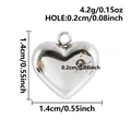 Silberner Herzanhänger mit Sternengravur Maße 1,4 cm für DIY-Schmuckherstellung - 3D Sternenmuster Stil (B66) / Silber