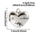 Silberner 3D-Herzanhänger mit Maßangaben für DIY-Schmuckherstellung im Detail - Hohlgeometrisches Muster Stil (B68) / Silber