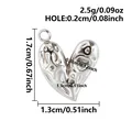 Silberner 3D Herzanhänger für DIY Schmuck mit Maßen 1,7x1,3cm und einem Gewicht von 2,5g - Unregelmäßiger Textur Stil (B78) / Silber