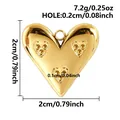 Vergoldeter 3D-Herzanhänger für Schmuck-DIY, 2cm Charm mit Gewichtsangaben und Maßen - 3D Spiegel Herz Stil (B63) / Gold