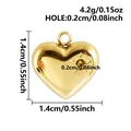 Goldener 3D-Herzanhänger 1,4 cm mit Sterndetail für DIY-Schmuckherstellung - 3D Sternenmuster Stil (B66) / Gold